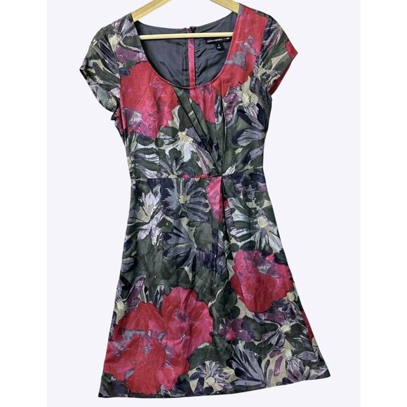 Banana Republic Dress Mad Men Joan Floral cap sleeve Sheath A Line Retroglam - Picture 1 of 16